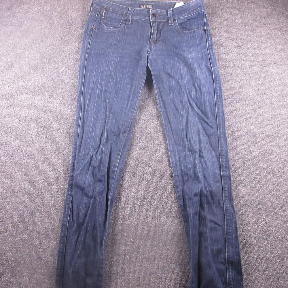 Armani Jeans Skinny Jeans Womens 28 Blue Med Wash Stretch Studded‎ Denim 28x33.5